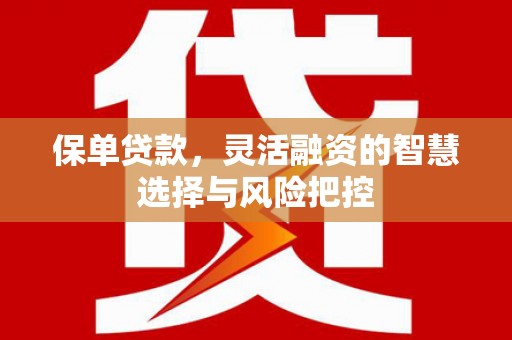 砀山保单贷款，灵活融资的智慧选择与风险把控