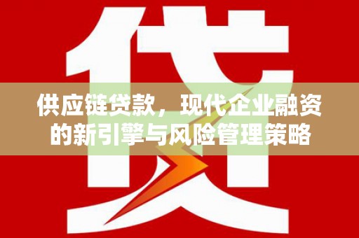 砀山供应链贷款，现代企业融资的新引擎与风险管理策略