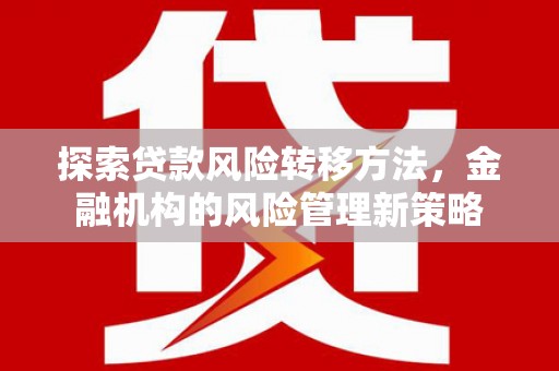 砀山探索贷款风险转移方法，金融机构的风险管理新策略