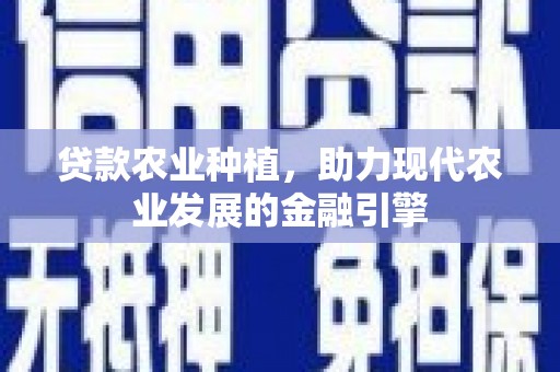 砀山贷款农业种植，助力现代农业发展的金融引擎