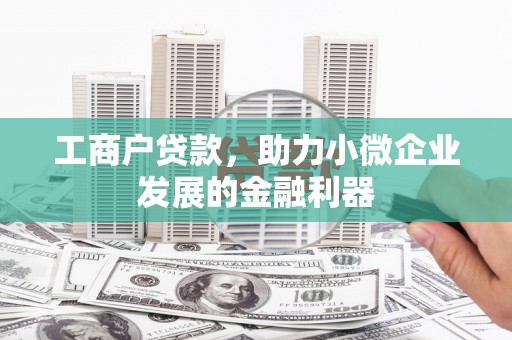 砀山工商户贷款，助力小微企业发展的金融利器