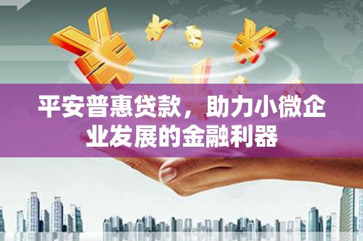 砀山平安普惠贷款，助力小微企业发展的金融利器