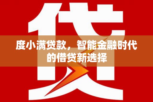 砀山度小满贷款，智能金融时代的借贷新选择