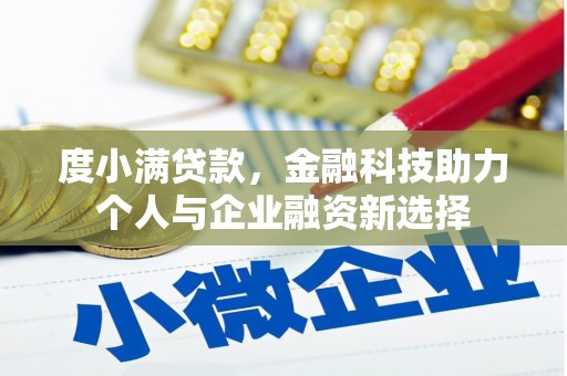 砀山度小满贷款，金融科技助力个人与企业融资新选择