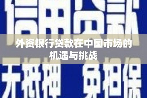 砀山外资银行贷款在中国市场的机遇与挑战