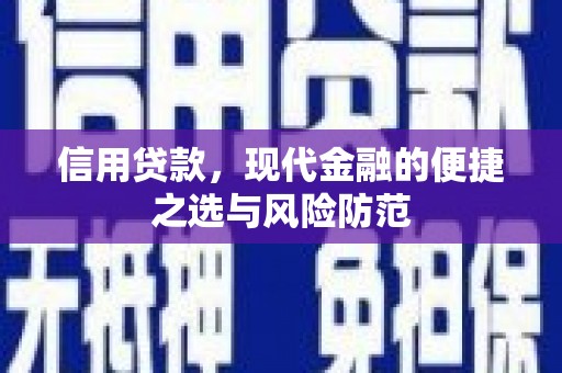 砀山信用贷款，现代金融的便捷之选与风险防范