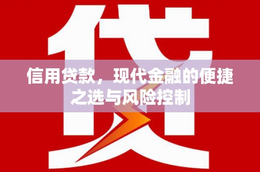 砀山信用贷款，现代金融的便捷之选与风险控制