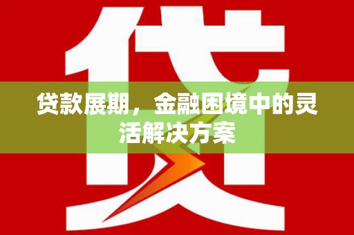 砀山贷款展期，金融困境中的灵活解决方案