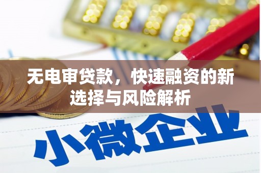 砀山无电审贷款，快速融资的新选择与风险解析