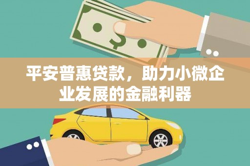 砀山平安普惠贷款，助力小微企业发展的金融利器