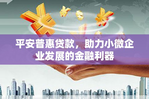 砀山平安普惠贷款，助力小微企业发展的金融利器