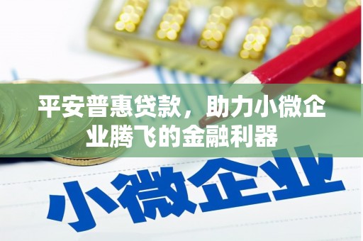 砀山平安普惠贷款，助力小微企业腾飞的金融利器