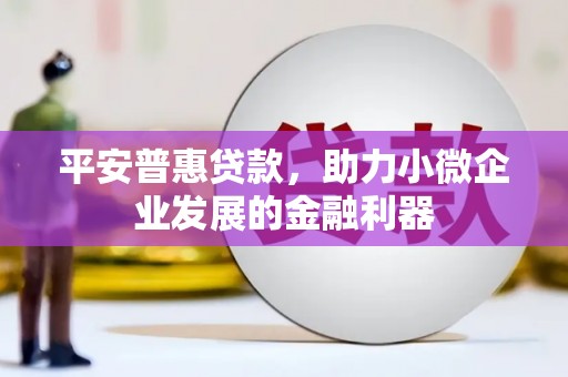 砀山平安普惠贷款，助力小微企业发展的金融利器