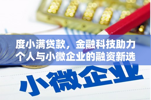 砀山度小满贷款，金融科技助力个人与小微企业的融资新选择