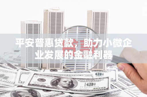 砀山平安普惠贷款，助力小微企业发展的金融利器