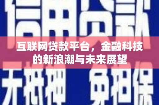 砀山互联网贷款平台，金融科技的新浪潮与未来展望