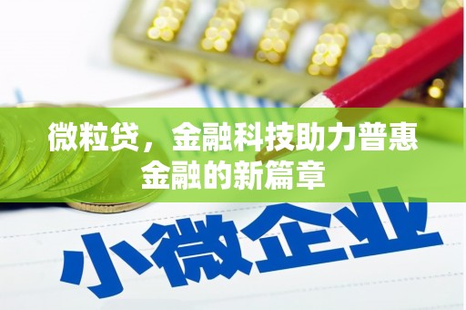 砀山微粒贷，金融科技助力普惠金融的新篇章