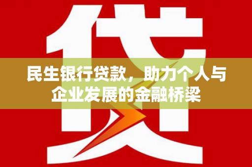 砀山民生银行贷款，助力个人与企业发展的金融桥梁
