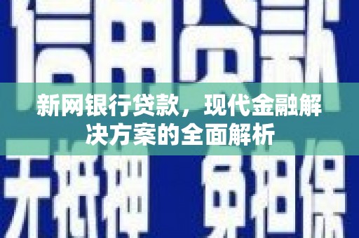 砀山新网银行贷款，现代金融解决方案的全面解析