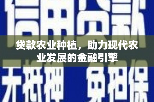 砀山贷款农业种植，助力现代农业发展的金融引擎
