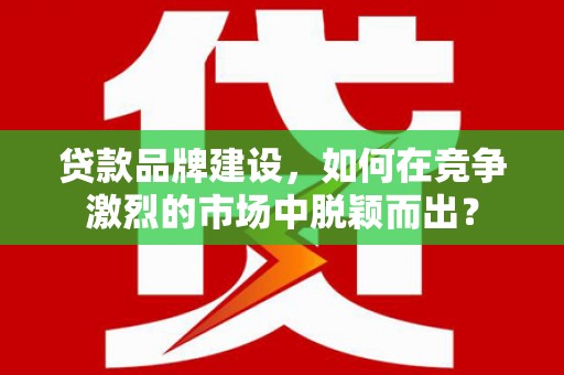 砀山贷款品牌建设，如何在竞争激烈的市场中脱颖而出？
