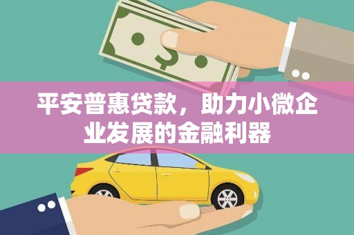 砀山平安普惠贷款，助力小微企业发展的金融利器