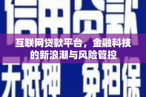 砀山互联网贷款平台，金融科技的新浪潮与风险管控