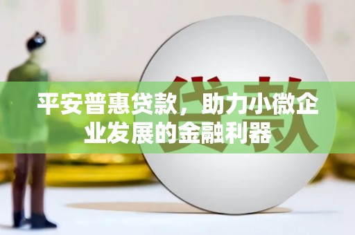 砀山平安普惠贷款，助力小微企业发展的金融利器