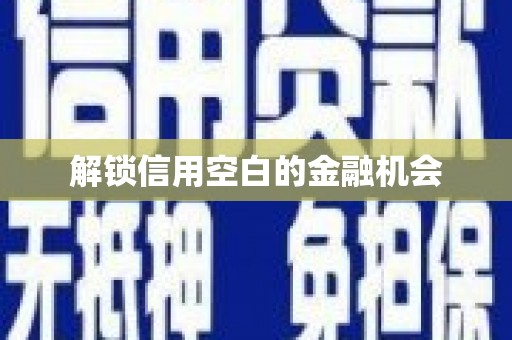 砀山解锁信用空白的金融机会