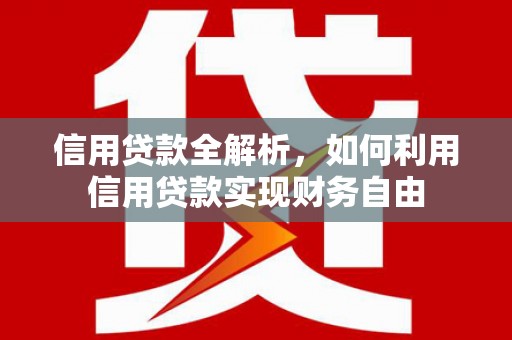 砀山信用贷款全解析，如何利用信用贷款实现财务自由